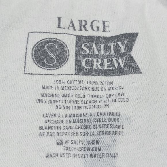 Salty Crew LS White Unisex Fishing Tee "Chasing Tail" - Size Large - Picture 8 of 8